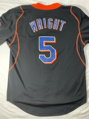 Nike. Team New York Mets Jersey Adult Sm Black/Orange Stitch David Wright #5
